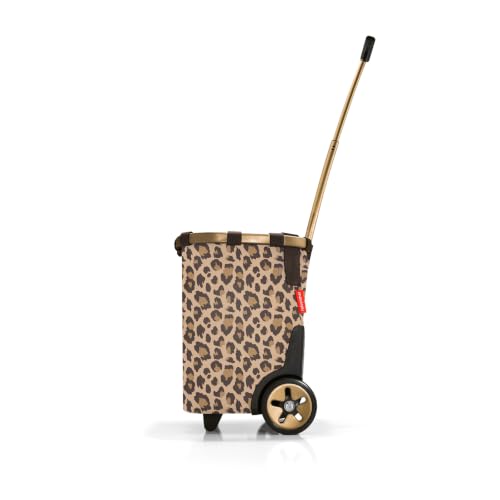 reisenthel carrycruiser Frame Leo Macchiato - Portable Shopping Trolley with Sturdy Aluminum Frame, Shoulder Strap and Removable mesh Inner Bag -Water-Repellent - color: Leo Macchiato
