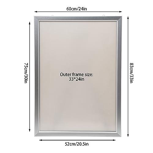 33'' x 24'' LED Poster Frame, Flip Open Light Box Sign 18W with Aluminum Frame, Backlit Advertising Light Box for Menu Poster Retail Store Display, Silver - color: Silver, size: 33" x 24"