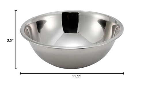 Winco 5 qt Stainless Steel Mixing Bowl - size: 5 Quart, style: Economy