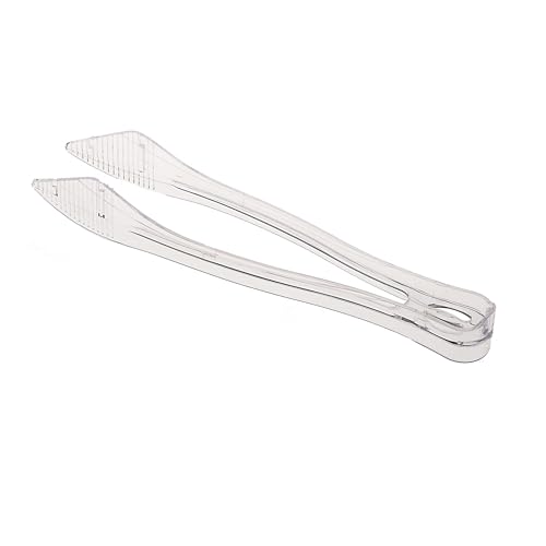 PARTY BARGAINS 8.5″ Clear Plastic Serving Tongs 12-Pack – Heavy-Duty Disposable & Reusable Kitchen Tongs for Parties BBQ Buffet Salad Appetizers Catering