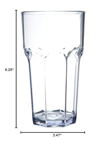 Carlisle FoodService Products Louis Tall Tumbler for Restaurants, Catering, Kitchens, Plastic, 20 Ounces, Clear, (Pack of 24) - size: 20 Ounces, style: 24 Pack