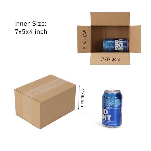 CRUGLA 40 Packs 7x5x4 Shipping Boxes, Brown Mailing Boxes - size: 7x5x4 Inch