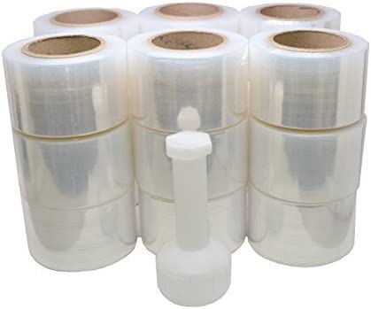 3"x 1000 FT Roll -80 Gauge Thick + Hybrid Technology with Dispenser, 18 Pack Stretch Moving & Packing Wrap. Industrial Strength, Clear Plastic Pallet Shrink Film Ideal for Furniture, Boxes