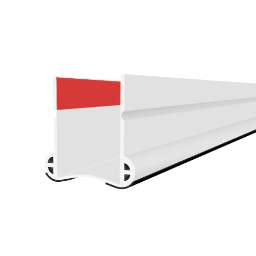 Flexible Adhesive PVC Door Bottom – 36” Long | Fits Standard 1 3/4” Doors | White Self Stick Under Door Draft Stopper | Weather Stripping Seal for Noise, Dust, Air & Bug Protection - size: 36" White