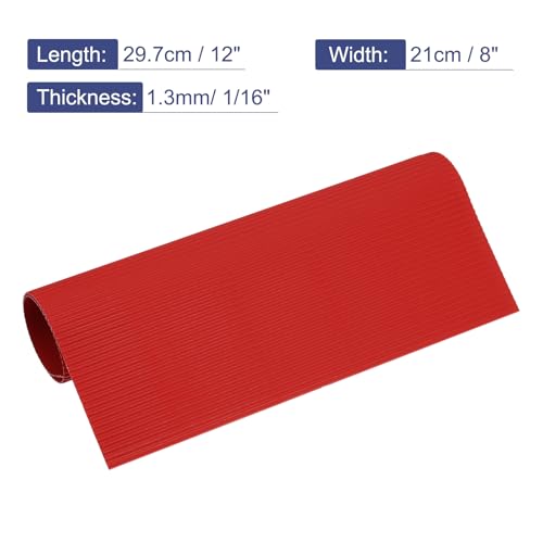 MECCANIXITY Corrugated Paper Sheets 5pcs 12x8inch Bright Red - color: Bright Red, size: 12inch x 8inch