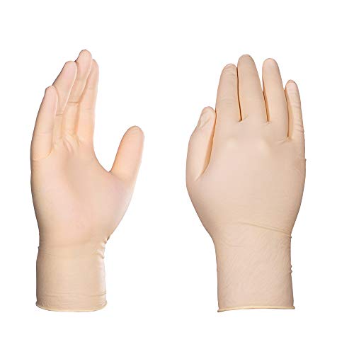 GLOVEWORKS HD Industrial Ivory Latex Gloves, Box of 100, 8 Mil, Size Large, Powder Free, Textured, Disposable, ILHD46100-BX ,Beige - size: Large (Pack of 100), style: 100 Gloves