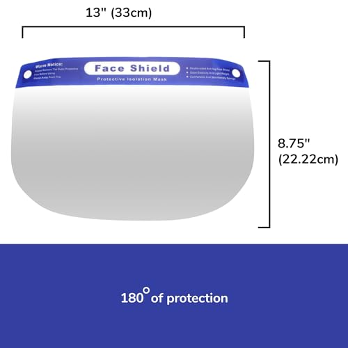 BambooMN Reusable Full Coverage Adjustable Face Safety Shield - 100 Units - size: 1 Count (Pack of 100)