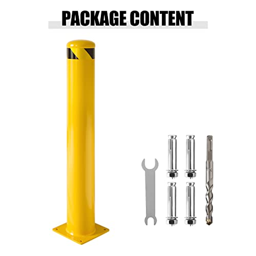 Safety Bollard,36 Inch Height Yellow Steel Bollard Post - size: 36x4.5