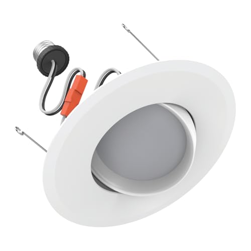 GE Color Select LED Recessed Downlight Fixture with Swivel Head, RS6 Indoor Floodlight, 6-Inch, Multiple Color Temperatures, 75 Watt Replacement (3 Pack) - style: 1150 Lumens + Swivel Head
