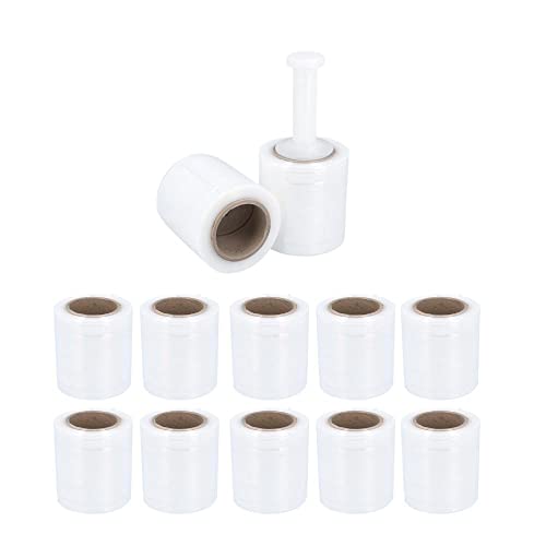 PSBM Pre-Stretched Mini Stretch Wrap, 12 Pack, 5 Inch x 1000 Feet, Clear, Small Plastic Cling Film for Pallets Moving Storing - size: 5 Inch