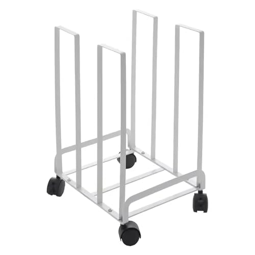 Carton Stand for Boxes, White Carton Storage Rack with Wheels - color: White