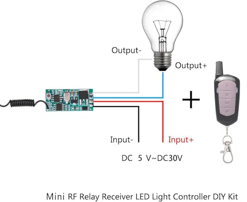 2 Way Mini Wireless Light Switch Kit,DC5V-30V 3A Relay - size: 5V-30V-3A-2Way-Mini Switch