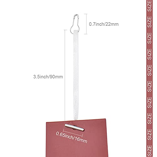 4.5" 500Pcs Hang Tag Fasteners Silks and Satin Strings Safety Pin and Barb Easy and Fast to Attach(White) - color: White
