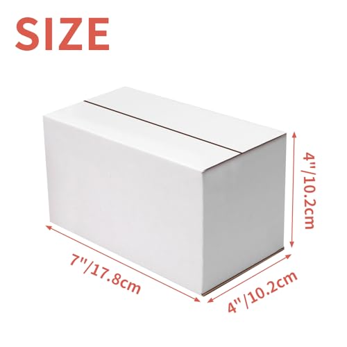 25-Pack Shipping Boxes 7x4x4 Inches, White - color: White, size: 7x4x4-25-Pack