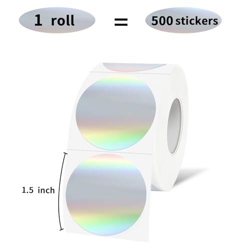 1.5 Silver Round Thermal Sticker Labels, 500 Labels per Roll, Direct Thermal, Multi-Purpose - color: Silver-500 Labels, size: 1.5 inch
