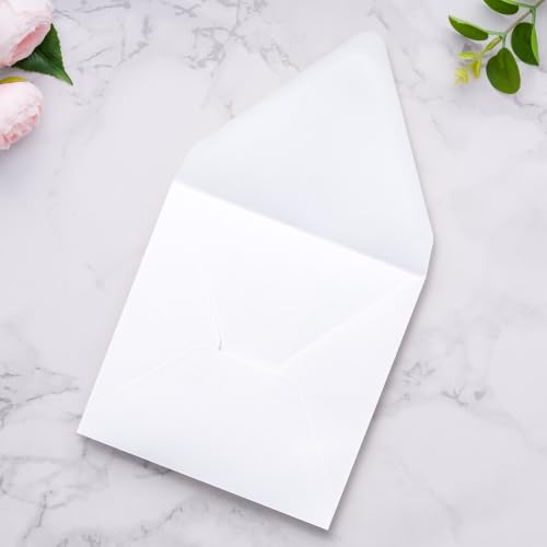 PONATIA 50 PCS/Pack Square Envelopes, Euro Flap White Envelopes - color: White