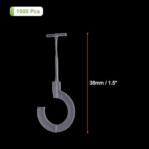 MECCANIXITY 1000 Pcs J Hook Fasteners, 1-1/2 Inch Clear Tagging Gun Refill Fasteners Standard Tagging Barb Fasteners Plastic for Clothing Hanging Fine Stitch Price Refills Tag Label - color: Clear, size: 1-1/2 Inch