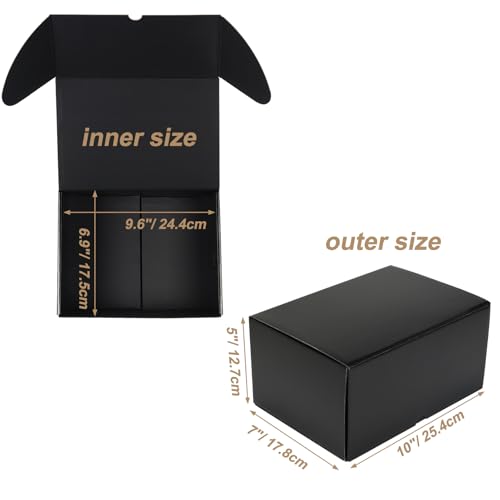 ZBEIVAN 10x7x5 Black Shipping Boxes Set of 20 Corrugated Cardboard Mailer Boxes for Packaging Small Business Mailing Gifts - color: black, size: 10x7x5