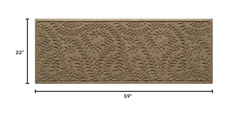 WaterHog Boxwood Front Door Mat Indoor Outdoor Entrance, All-Weather Mats - color: Camel, size: Runner 22"x59" (2’x5’)