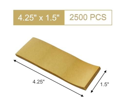 Gmark Self-Adhesive Kraft Paper Napkin Bands (2500 Count) - 4.25 x 1.5 Inch Professional Napkin Rings - Self-Sealing Disposable Silverware Wrappers for Restaurants & Formal Events GM1087 - color: Kraft