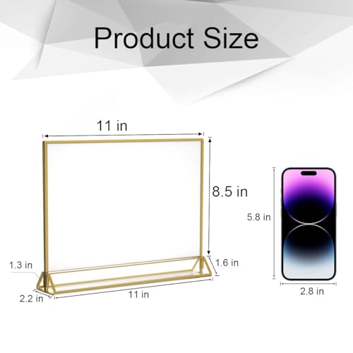 NIUBEE 8.5x11 Acrylic Sign Holder,Picture Frame,Wedding Table Numbers,6pack - size: 8.5x11", style: Horizontal