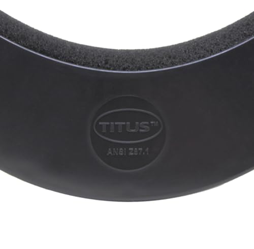 TITUS Safety Face Shield Spray Guard Visor Mask Sanding Grinding Polishing Adjustable ANSI PPE fit over Glasses Protection - style: Black Fixed Face Shield