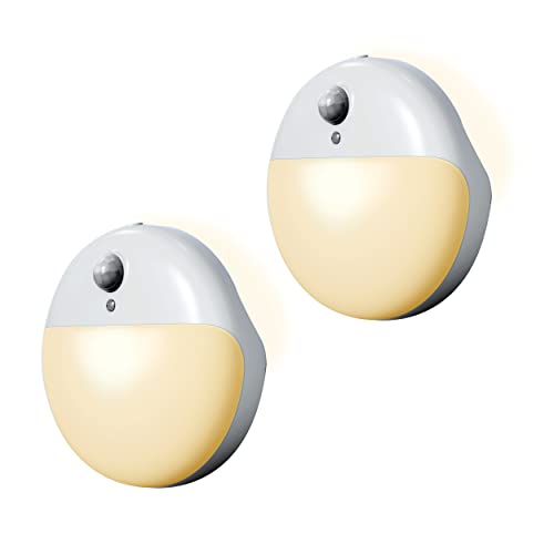 YUNLEX Small Motion Sensor Amber Night Light Battery Operated, Toilet Light - color: Amber