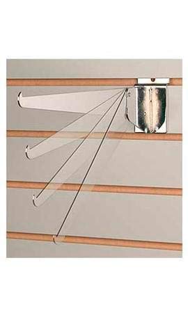 SSWBasics 12 in Adjustable Chrome Shelf Bracket for Slatwall - Pack of 3