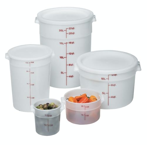 Cambro Plastic Storage Round Food Container White, 22 qt. | 1/Pack