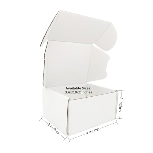 4x3x2 inch Small White Mailers Boxes Set of 10 - size: 4x3x2 inch