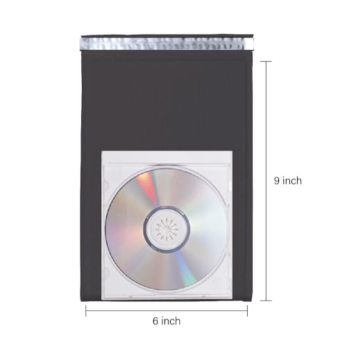 #0 25 PCS 7x9 Inch Poly Bubble Mailers, Padded Envelopes Bags with Peel and Seal for CD, Gift, Packing and Shipping, Keep Safe and Protected, Black (Usable Size: 6x9 Inch) (25, Black) - color: Black