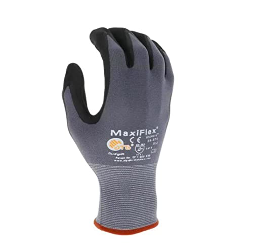 MaxiFlex Seamless Knit Nylon Gloves with Nitrile Coat and Micro Foam Grip on Palm and Fingers Cut Resistance - size: Medium, style: 3 Pairs