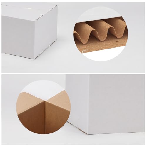 Calenzana 4x4x4 Shipping Boxes Set of 40, White Corrugated Cardboard Box for Mailing Packing Gifts Small Business - size: 4x4x4, style: 40 Pack