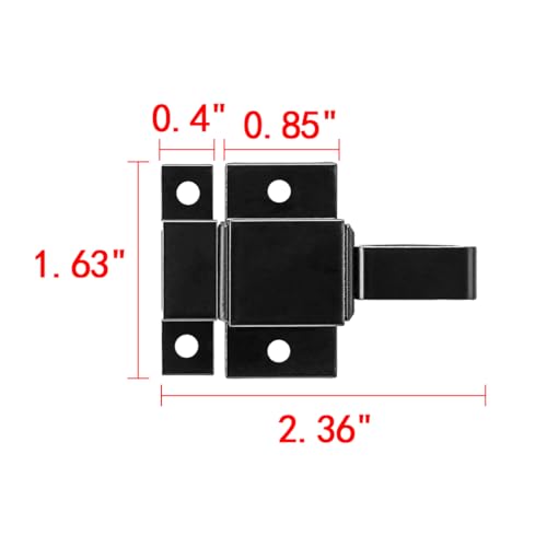 2 Packs Black Spring Door Lock,Self-Closing Latches - color: Black
