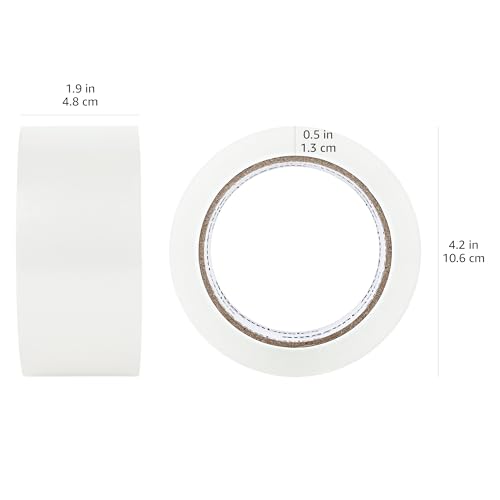 Amazon Basics Strong Plastic Adhesive Packing Tape for Shipping, Sealing Boxes, Moving and Storage, Clear, Low Odor, 1.88 in x 54.6 yds, 12-Pack - size: 1.88 inches x 54.6 yards, style: 12-Pack