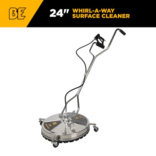 BE Power Equipment 24" Whirl-A-Way Stainless Steel Commercial Pressure Washer Surface Cleaner for Hot/Cold Water 85.403.010 - size: 24 Inch