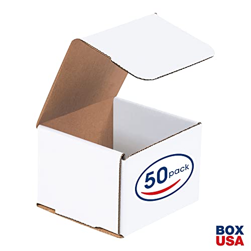 Box USA BM443 4"L x 4"W x 3"H, White (Pack of 50) - size: (011) 4" x 4" x 3", 50-Pack