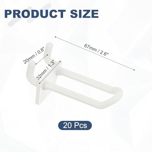 uxcell 20 Pcs Pegboard Hooks 2 Inch Durable Plastic Pegboard Display Hooks - size: 2 Inch