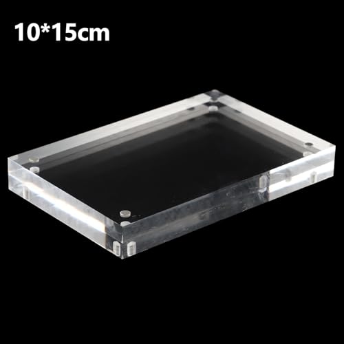 Acrylic Sign Holder, Acrylic Magnetic Poster Double-Sided Display Stand For Countertops, Acrylic Stands For Display In Offices, Restaurants, And Events(10 x 15cm), as picture show - size: 10 x 15cm