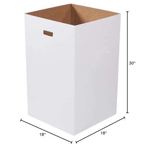Box USA 40 Gallon 18" L x 18" W x 30" H 10-Pack Cardboard Trash Cans and Recycling Bins, Reusable or Disposable Pop Up Garbage Boxes for Parties, Outdoor Events, Heavy Duty, Plain - size: 40 Gallon 10-Pk, style: Plain