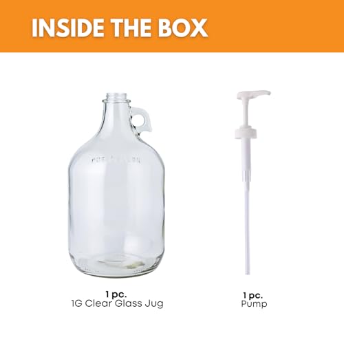 Glass Laundry Detergent Dispenser with Pump, 1 Gallon Glass Jug | 128 oz - size: 1 Gallon - 1 Pack