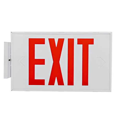 TANLUX Red Exit Sign with Steel Housing, LED Emergency Exit Light with Battery Backup, UL Listed, AC 120/277V, Commercial Emergency Lights for Business - size: Steel Exit Sign