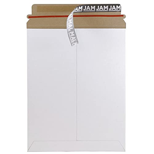 JAM PAPER Stay-Flat Photo Mailer Envelopes with Peel & Seal Closure - 9 x 11 1/2 - White - 6 Rigid Mailers/Pack - color: 9" X 11 1/2", size: 6 per Pack