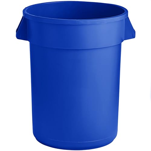 32 Gallon Round Trash bin Garbage can Outdoor Yard Trash can Trash Barrels Garbage Drum Heavy Duty Trash can Industrial Trash can Kitchen Trash bin (2, Blue) - color: Blue
