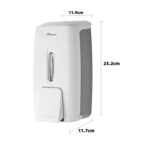 Soap Dispenser Wall Mount Adhesive Commercial Soap Dispenser 800ml No Drill Hand Sanitizer Dispenser for Bathroom Support Liquid and Gel,White-PN9088 - color: White
