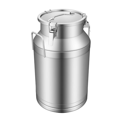 Large Liquid Container Storage, Bucket Rice Cereal Airtight Canister Container,Stainless Steel Milk Bucket With Sealing Lid and Carry Handle,for Wine, Oil Storage Transport (40L/10.6 Gal) - size: 40L/10.6 Gal