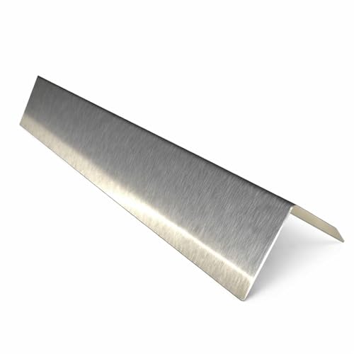 Stainless Steel Corner Protector, 1.5" x 1.5" x 94", Brushed Metal Finish, L-Shaped, 10 Pack, Industrial and Residential Use