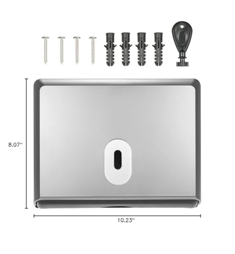 Paper Towel Dispenser Wall Mount for Toilet, Bathroom Paper Towel Holder, Commercial Paper Towel Dispenser for Trifold Paper & Multifold Paper Towels, Silver - color: Silver