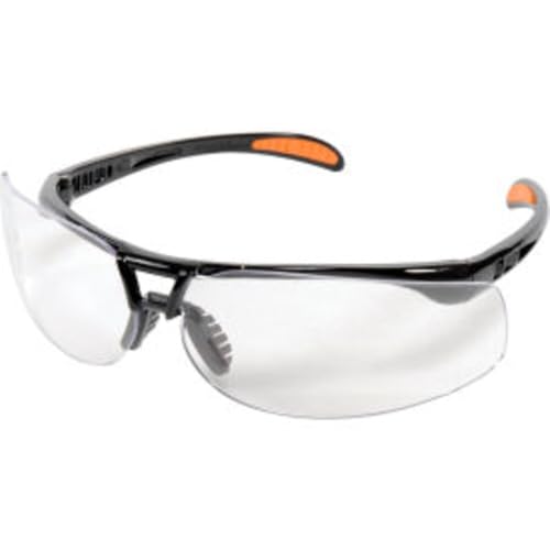 Honeywell Uvex by Protégé Safety Glasses, Metallic Black Frame with Clear Lens & Ultra-Dura Anti-Scratch Hardcoat (S4200-H5)