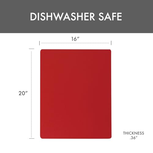 Dexas NSF Certified Polysafe Pastry Board, 16 x 20 inches, Reversible Kitchen Cutting Board, Red - color: Red, size: 20"L x 16"W